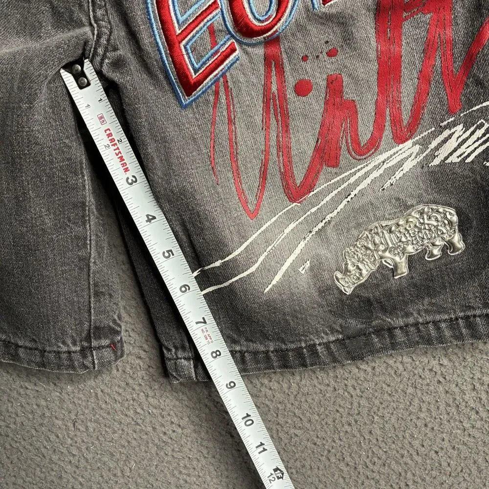 Ecko Unltd Y2K Embroidered Logo Kids Jorts Size 10 Cyber Baggy 26x9